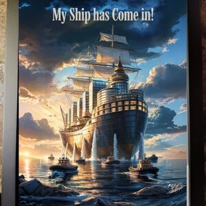 Nautical Themed Art Print In A Glass Front Frame 8x10